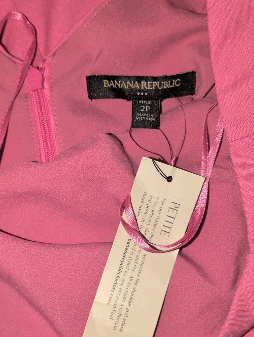 Banana Republic Pink Midi Dress, 2 Petite NWT - Picture 4 of 6